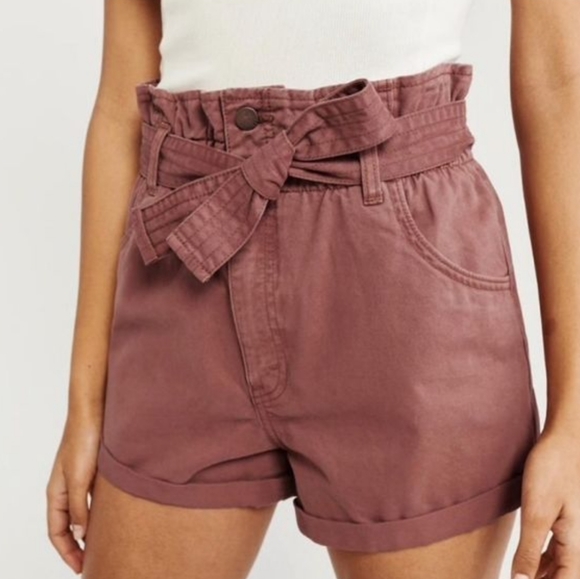 ABERCROMBIE & FITCH | paperbag belted jean shorts - Picture 6 of 6
